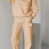 Womens 2 Piece Outfits Lounge Hoodless Pullover Sweatshirt Sweatsuit Sets Sweatshirt Baggy Fashion Sweatpants With Pockets