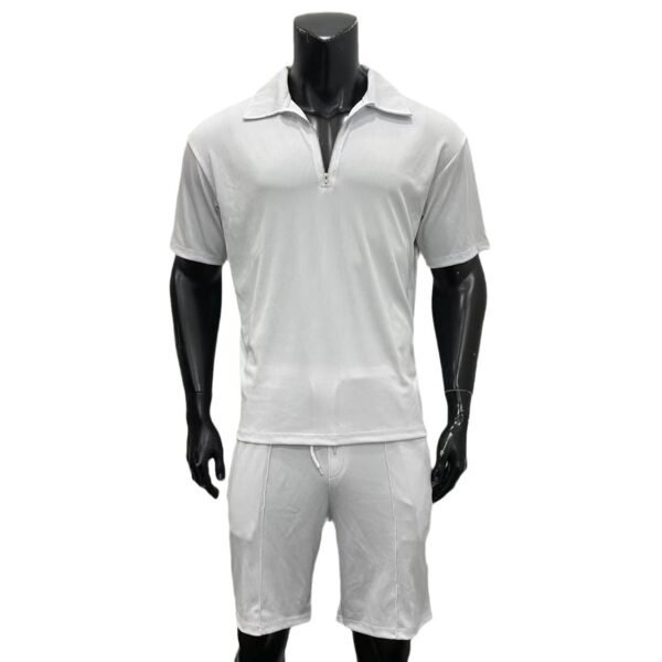 50545cfc-bec1-410b-9bff-834da3ca219b.jpg Summer Fashion Mens Clothing Men's Suits New Zipper Polo Casual Short Sleeve Drawstring Shorts Men's Set