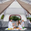 10 Person Red, White, And Gray Two Room Camping Tent