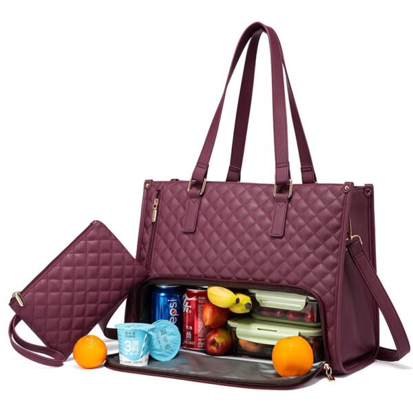 O1CN01Om2ote1l4sgLWeQmV_2218200974766-0-cib.jpg Fashionable Lunch Tote Bag Women's Thermal Insulation Lunch Box Leak-proof Crossbody Computer Storage Bag Quilted Large Capacity Handbag With Purse