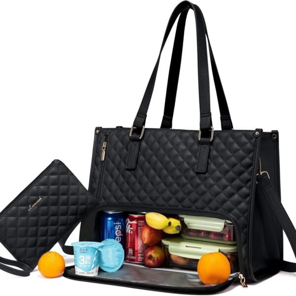 O1CN01PBdCz31l4sgKz2vfv_2218200974766-0-cib.jpg Fashionable Lunch Tote Bag Women's Thermal Insulation Lunch Box Leak-proof Crossbody Computer Storage Bag Quilted Large Capacity Handbag With Purse
