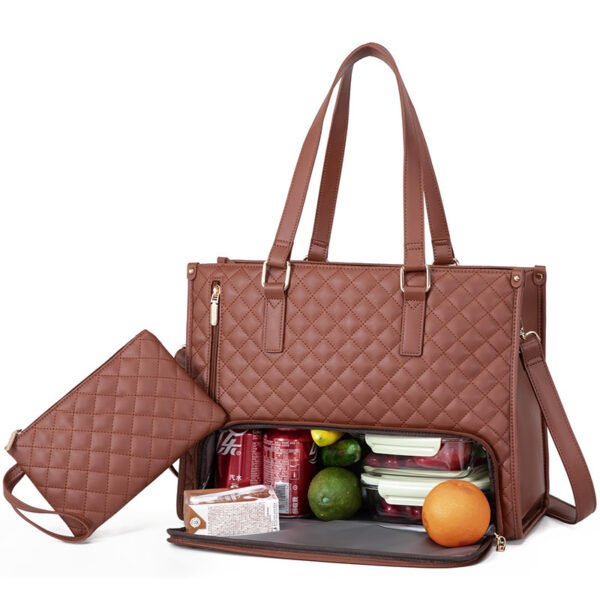 O1CN01Zts0Lw1l4sgM105yv_2218200974766-0-cib.jpg Fashionable Lunch Tote Bag Women's Thermal Insulation Lunch Box Leak-proof Crossbody Computer Storage Bag Quilted Large Capacity Handbag With Purse