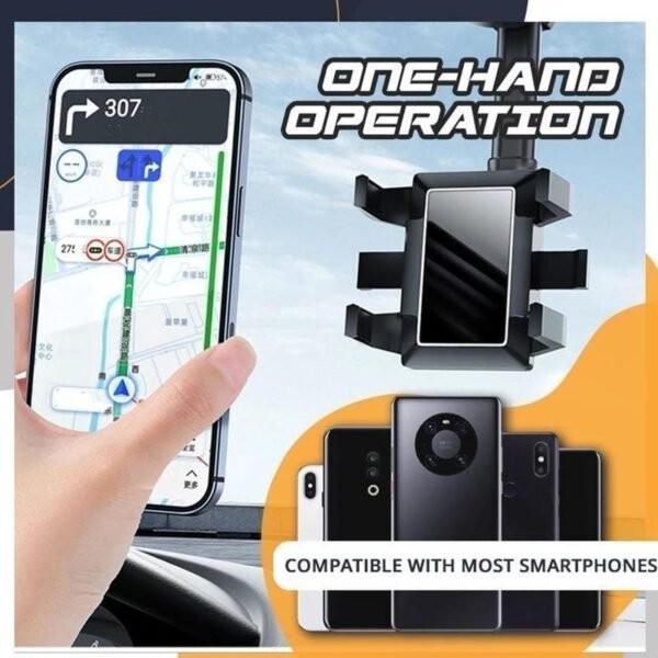 adf7c951-1ac2-42ee-9c0e-e3baad94c211.jpg Rearview Mirror Phone Holder For Car Rotatable And Retractable Car Phone Holder Multifunctional 360 Rear View Mirror Phone Holder Suitable For All Mobile Phones And All Car
