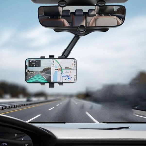 c60e518c-3be6-4fa5-aa28-e7535654111d.jpg Rearview Mirror Phone Holder For Car Rotatable And Retractable Car Phone Holder Multifunctional 360 Rear View Mirror Phone Holder Suitable For All Mobile Phones And All Car