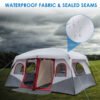 10 Person Red, White, And Gray Two Room Camping Tent