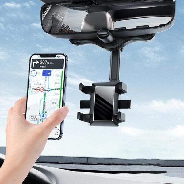 f75448b1-f461-47be-82cf-ace2d2da8323.jpg Rearview Mirror Phone Holder For Car Rotatable And Retractable Car Phone Holder Multifunctional 360 Rear View Mirror Phone Holder Suitable For All Mobile Phones And All Car